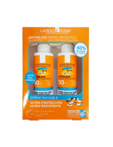 LA ROCHE POSAY ANTHELIOS DUPLO 40% DTO 2ª UNIDAD DERMO-PEDIATRICS 50+ SPRAY INVISIBLE 2 X 200 ML