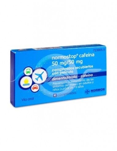 NORMOSTOP CAFEINA 50 MG/50 MG 4...