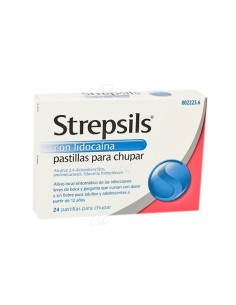 STREPSILS CON LIDOCAINA PASTILLAS PARA CHUPAR, 24 pastillas